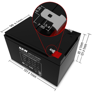 Blyackumulator / Batteri 12V / 12Ah (150x96x94)