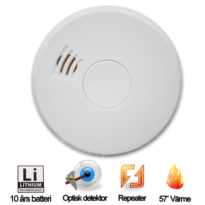 PHTX-8231 - Optisk Brandvarnare+Värme+Repeater (lithium)